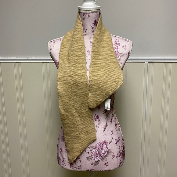 BANANA REPUBLIC Scarf Lambswool Angora Rabbit Hair Camel Color - Picture 5 of 6